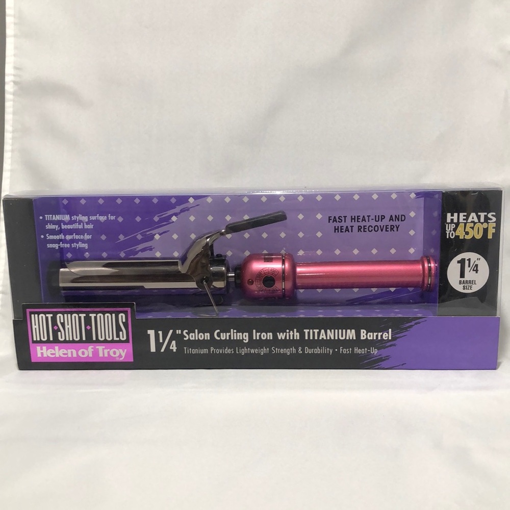 HOT SHOT TOOLS 1 1/4 “ Salon Curling Iron Titanium Barrel